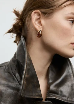 Resin drop earrings-MANGO Clearance