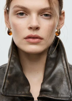 Resin drop earrings-MANGO Clearance