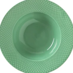 Rhombe Dyb tallerken Ø24,5 cm grøn porcelæn-Lyngby Porcelæn Hot