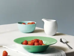 Rhombe Dyb tallerken Ø24,5 cm grøn porcelæn-Lyngby Porcelæn Hot