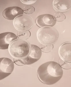 Ferm Living Glas>Ripple Champagne Saucers - Set of 2 - Clear