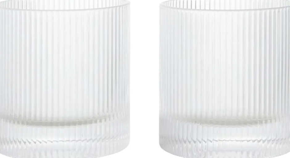 Ripple Tumbler Glasses - Set of 2 - Clear-Ferm Living Outlet