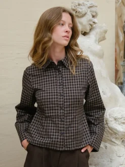 Rosa Mini Check Shirt-Neo Noir Clearance