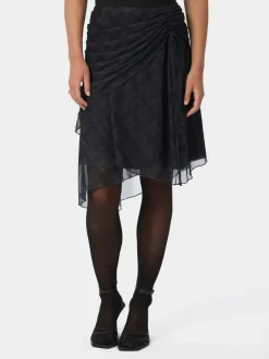 Saffron Check Mesh Skirt-Neo Noir Sale