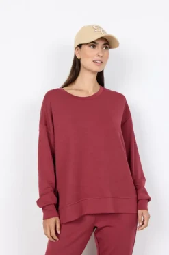 SC-BANU 164 Sweatshirt Mørk rød-soyaconcept Sale