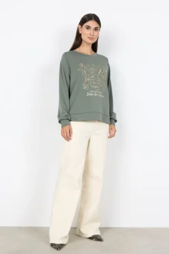 Dame soyaconcept Sweatshirts & Sweatpants>SC-BANU 287 Sweatshirt Støvet Grøn