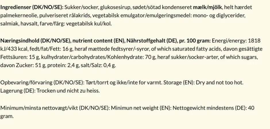 Bagsværd Lakrids Lakrids>Sød mini 40 gr.