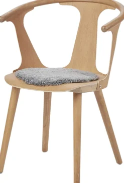 Hot Seat Cover, Short-Wool Curly New Zealand Sheepskin, Round Ø34 cm Light Skind