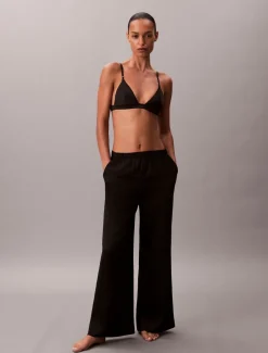 Dame Calvin Klein Nattøj>SENSUAL SATIN LOGO PANT