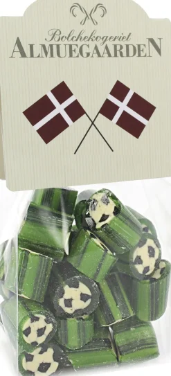 Almuegaarden Bolcher>Sig Tillykke med fodbold bolcher med smag af æble og salmiak-lakrids