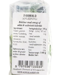 Almuegaarden Bolcher>Sig Tillykke med fodbold bolcher med smag af æble og salmiak-lakrids