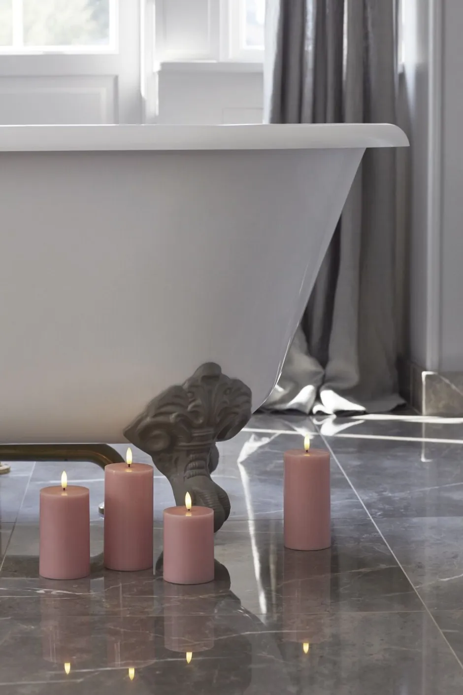 Sille Fyrfadslys 2 stk. sæt, Ø6xH3,4cm-Sirius Discount