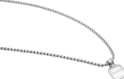 Silver Necklace with Square Turquoise Pendant-Nialaya Outlet