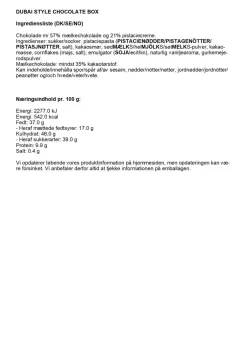 Online Simply® DUBAI STYLE CHOCOLATE chokoladeæske (150g) Chokolade