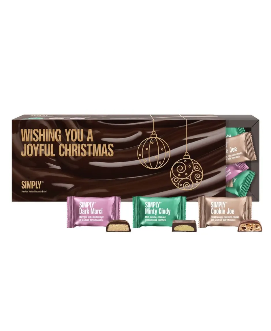 Simply Chocolate Søde Sager|Chokoladekurve>Simply® JOYFUL CHRISTMAS chokoladeæske (500g)