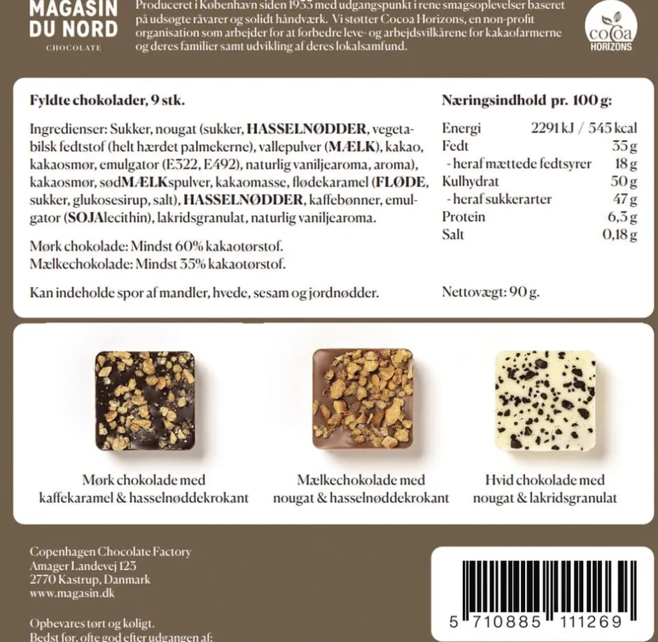 Best Æske, 9 stk. Dessertchokolade, 90g Chokolade