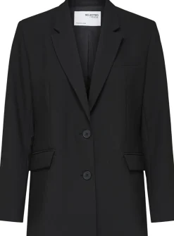 Dame Selected Blazere & Veste>SLFRITA CLASSIC BLAZER BLACK B NOOS