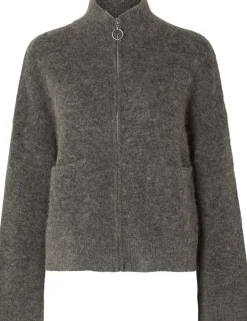 SLFSIA RAS LS ALPACA BLEND KNIT ZIPPER CARDIGAN-Selected Clearance