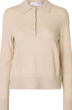 SLFTHEA LS KNIT MERINO COLLAR NECK-Selected Sale