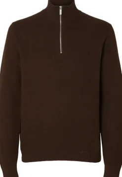 Best SLHDANE LS KNIT STRUCTURE HALF ZIP Strik