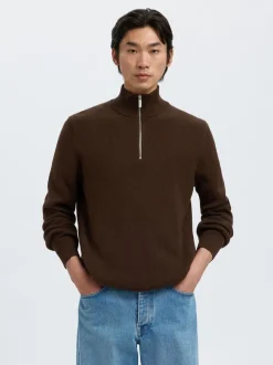 Best SLHDANE LS KNIT STRUCTURE HALF ZIP Strik