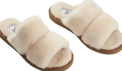 Sale Slippers Straps (of 100% New Zealand Sheepskin) Natur Dame Hjemmesko