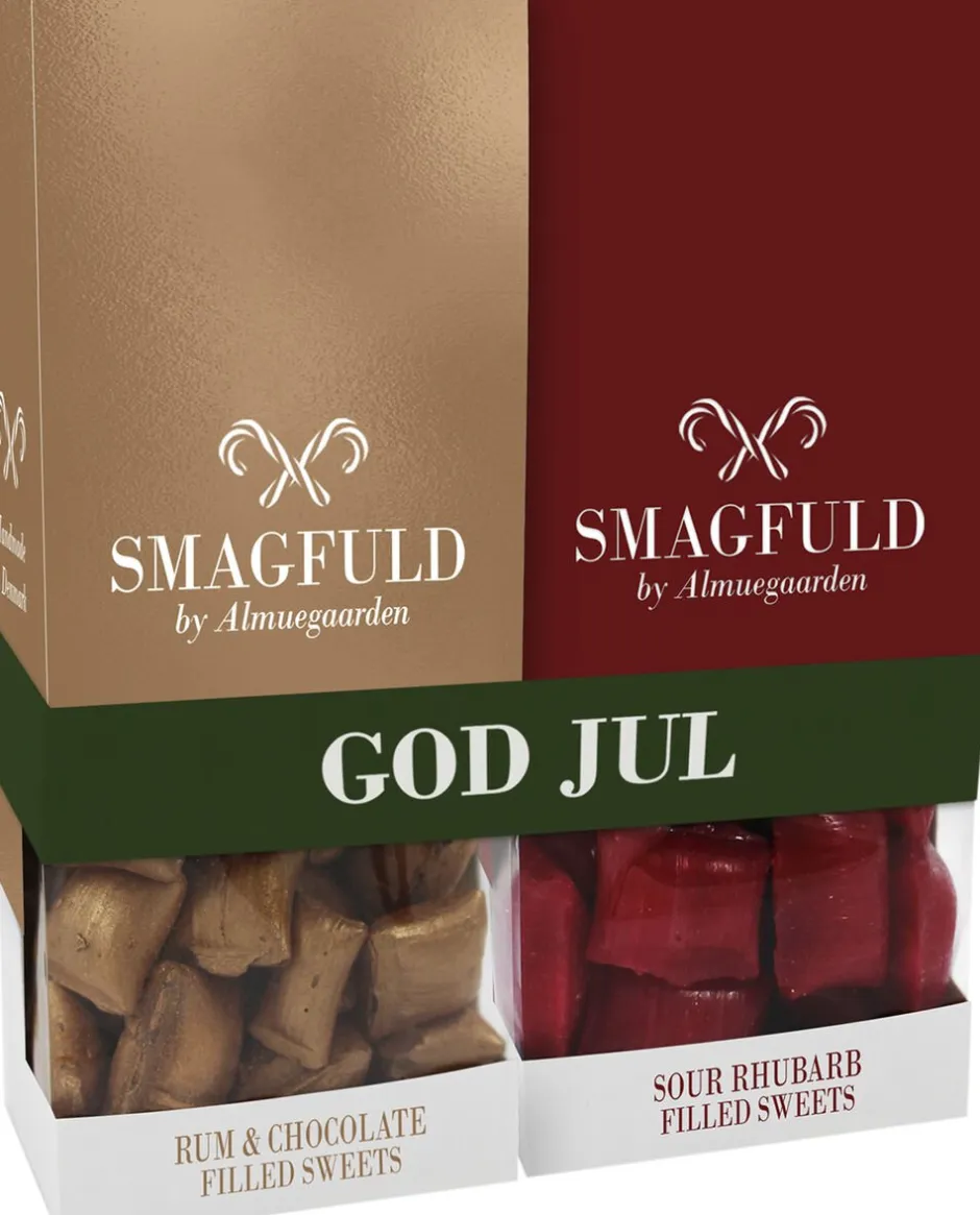 SMAGFULD by Almuegaarden Søde Sager|Blandet Kurve>Smagfuld Gavepakning - GOD JUL (bronze/rød)