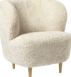 Hot Stay Lounge Chair - Fully Upholstered, Small, Wooden legs Ba Møbler