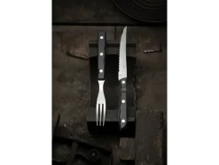 New Steakbestik/grillbestik Old Farmer black 12 dele Sort/Stål Bestik