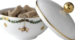 Royal Copenhagen Julestel|Julestel>Stjerne Riflet Jul 15 cl. skål med låg