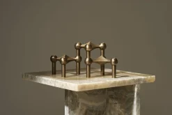 Best candle holder/stage set with 3 pcs - bronzed bra Lys & Lysestager