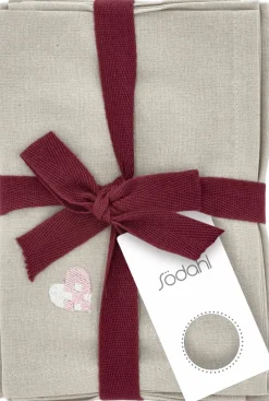 Stofservietter Christmas Hearts Embroidery 4 stk. Rose-Södahl Hot