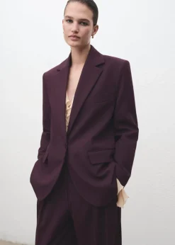 Dame MANGO Blazere & Veste>Straight-fit suit jacket