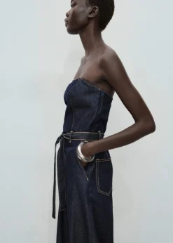 Best Strapless denim jumpsuit Dame Buksedragter