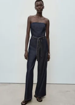 Best Strapless denim jumpsuit Dame Buksedragter