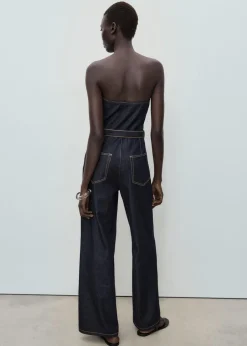 Best Strapless denim jumpsuit Dame Buksedragter