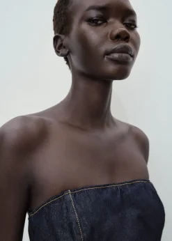 Best Strapless denim jumpsuit Dame Buksedragter