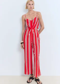 Best Striped jumpsuit with cut-out Dame Buksedragter