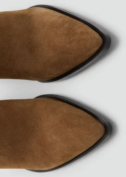 Hot Suede block-heel boots Dame Snøresko