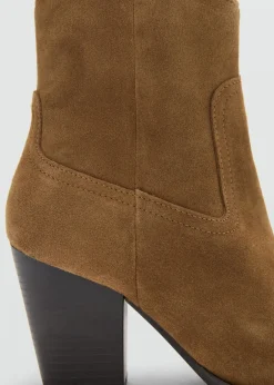 Suede block-heel boots-MANGO New