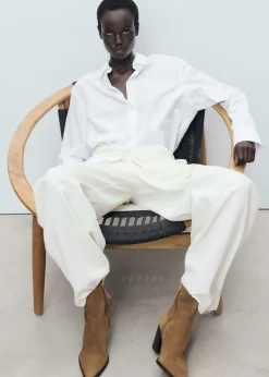 Suede block-heel boots-MANGO New