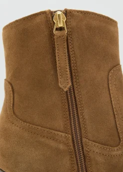 Suede block-heel boots-MANGO New