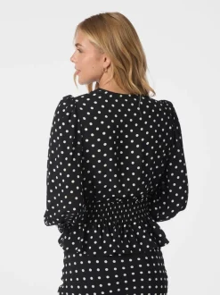 Tamona Crepe Dot Blouse-Neo Noir Outlet