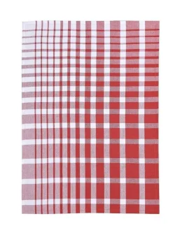 Tea Towels 50x70 cm ENZO - Check dark red Juletekstiler