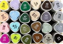 Tegnetusch, streg 1+8 mm, pastelfarver, standardfarver, 24st-Creativ Company Outlet