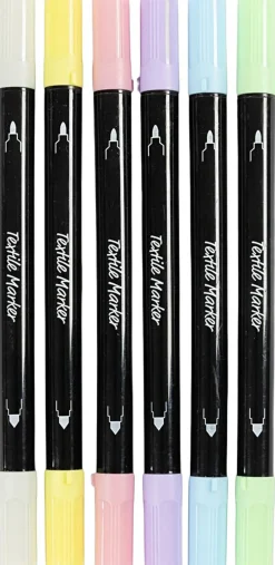 Tekstiltusch, streg 2,3+3,6 mm, 6 stk.-Creativ Company Online