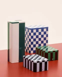 Outlet Tin Container-Small-Dark blue and l Opbevaring