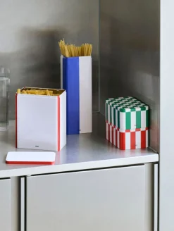 Tin Container-Small-Red and off-white-Hay Clearance