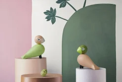 Kay Bojesen Figurer & Skulpturer>Turtelduer H9 cm lys grøn/rosa 1 par