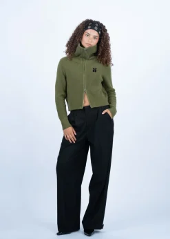 Clearance Two-Way Zip Wool Knit Dame T-Shirts & Toppe